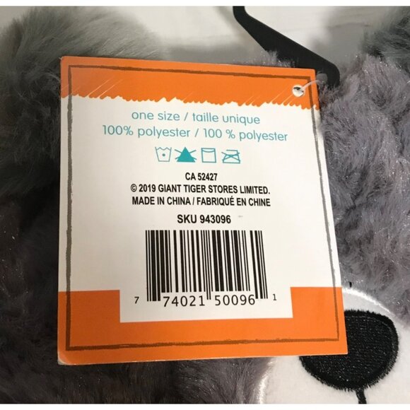 Monkey Bars Plush Bear Hat 100% Polyester One Size Grey - Picture 6 of 7